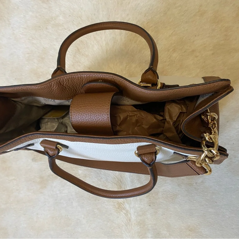 Michael Kors Tan and Cream Tote Bag